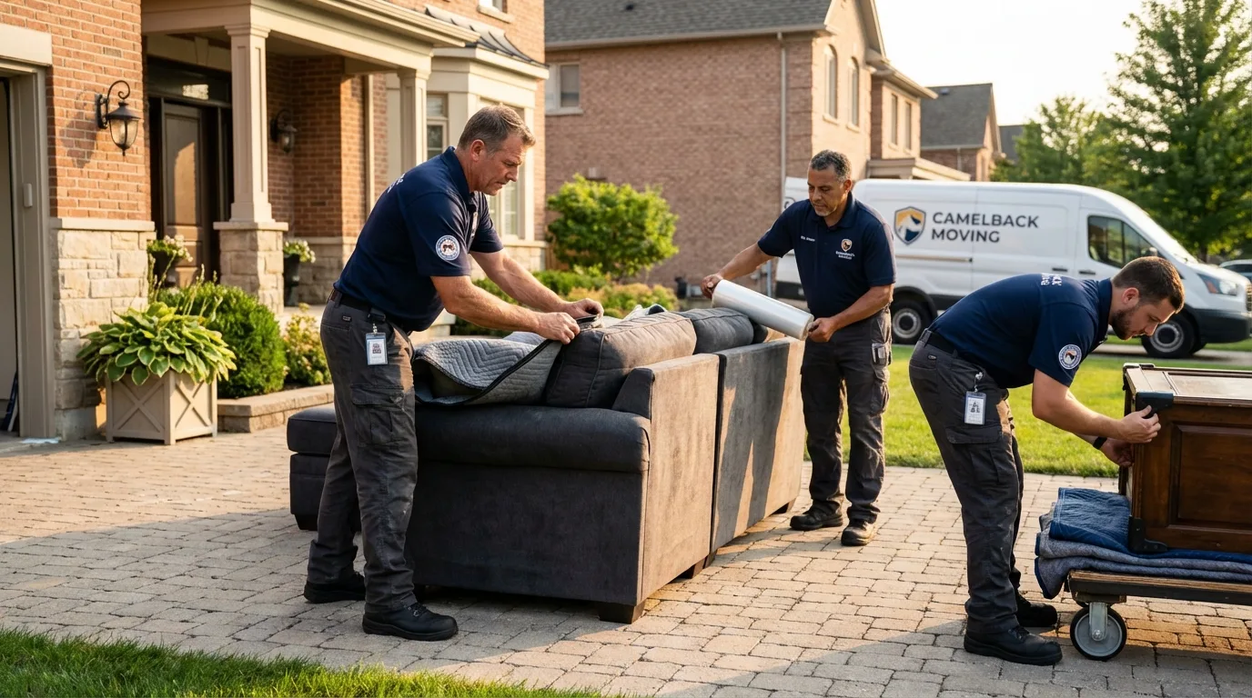 Large estate moving crew wrapping furniture in Pearl, MS
